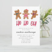 Gingerbread Holiday Christmas Cookie Exchange Kaart (Staand voorkant)