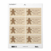 Gingerbread Homme Étiquette de vacances (Feuille entière)