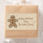 Gingerbread Homme Étiquette de vacances (En situation)