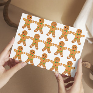 GINGERBREAD HOMMES MOTIF carte postale de Noël