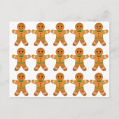 GINGERBREAD HOMMES MOTIF carte postale de Noël (Devant)