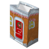 Gingerbread House Aangepaste Kerstvakantie Medium Cadeauzakje (Voorkant Gekanteld)