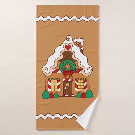 Gingerbread House Badhanddoek (Badhanddoek)