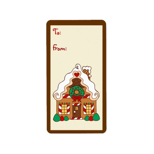 Gingerbread House Cadeau Label Labels (Voorkant)