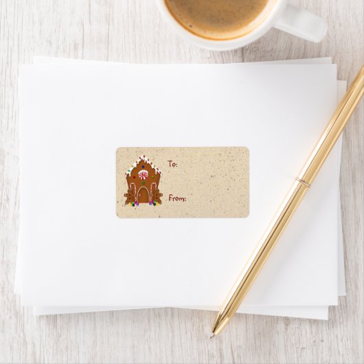 Gingerbread House Cadeaulabel Etiket (Insitu)