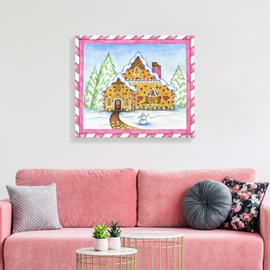 Gingerbread House Canvas Art Print (Insitu (Woonkamer))