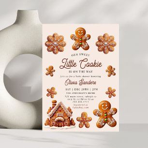 Gingerbread House Christmas Cookie Baby shower Kaart
