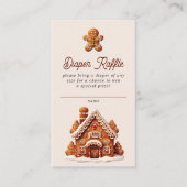 Gingerbread House Christmas Cookie Diaper Raffle Informatiekaartje (Voorkant)