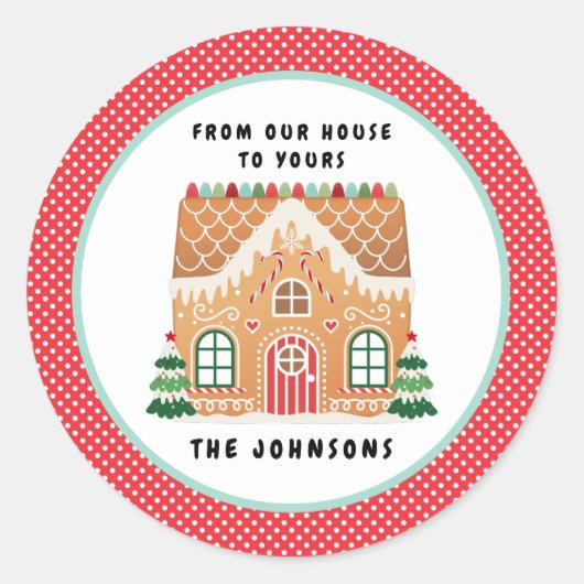 Gingerbread House | Christmas Cookie Exchange Ronde Sticker (Voorkant)