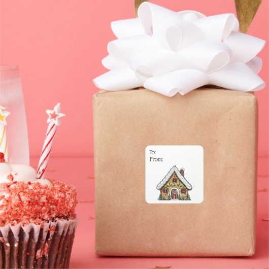 Gingerbread House Christmas Gift Label Stickers (Feest)