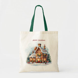 Gingerbread House Christmas Holiday Canvas tas