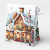 Gingerbread House Christmas Holiday Gift Box Bedankdoosjes (Achterkant)