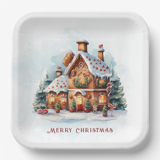 Gingerbread House Christmas Holiday Paper Bord (Voorkant)