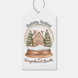 Gingerbread House Christmas Holiday Snow Wereldbol Cadeaulabel