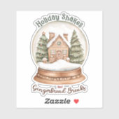 Gingerbread House Christmas Holiday Snow Wereldbol Sticker (Vel)