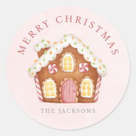 Gingerbread House Christmas Ronde Sticker