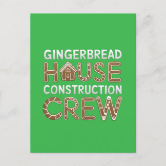 Gingerbread House Construction Crew Digitale Kunst Briefkaart