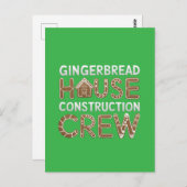 Gingerbread House Construction Crew Digitale Kunst Briefkaart (Voorkant / Achterkant)