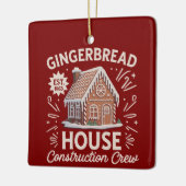 Gingerbread House Construction Crew Funny Xmas Keramisch Ornament (Links)