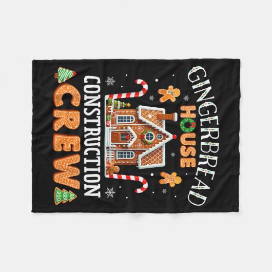 Gingerbread House Construction Crew Kids Men Women Fleece Deken (Voorkant (Horizontaal))