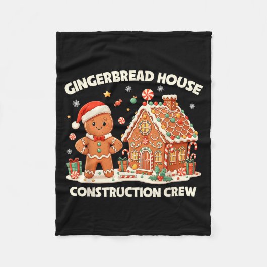 Gingerbread House Construction Crew Kids Men Women Fleece Deken (Voorkant)