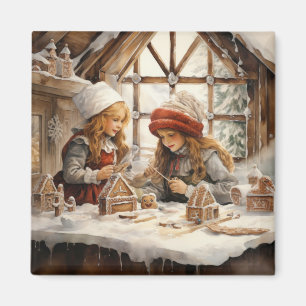 Gingerbread House Cookies Country Keuken Meisjes Magneet