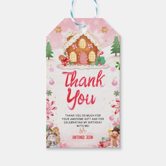 Gingerbread House Decorating Party Cadeaulabel (Voorkant)