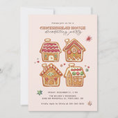 Gingerbread House Decorating Party Christmas Kaart (Voorkant)