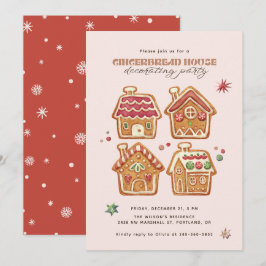 Gingerbread House Decorating Party Christmas Kaart