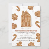 Gingerbread House Decorating Party Christmas Kaart (Voorkant)