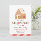 Gingerbread House Decorating Party Kaart (Staand voorkant)