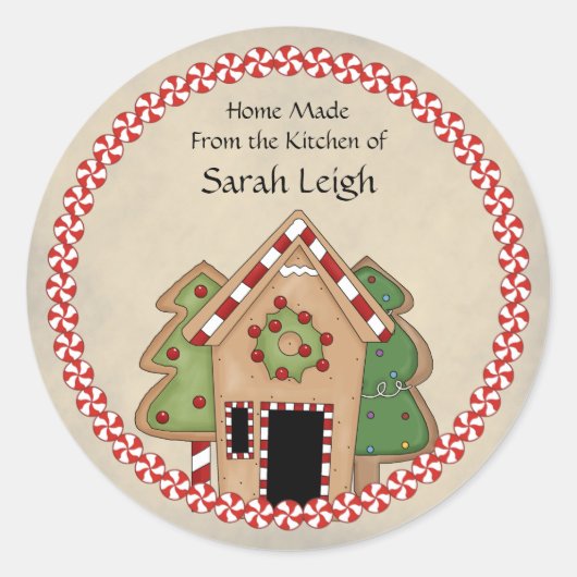Gingerbread House Food Gift Sticker (Voorkant)
