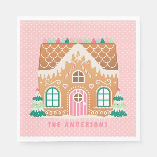 Gingerbread House | Gepersonaliseerde servetten (Voorkant)