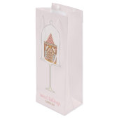 Gingerbread House Gift Bag Wijn Cadeautas (Achterkant Gekanteld)