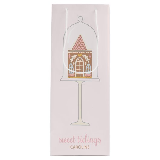 Gingerbread House Gift Bag Wijn Cadeautas (Voorkant)