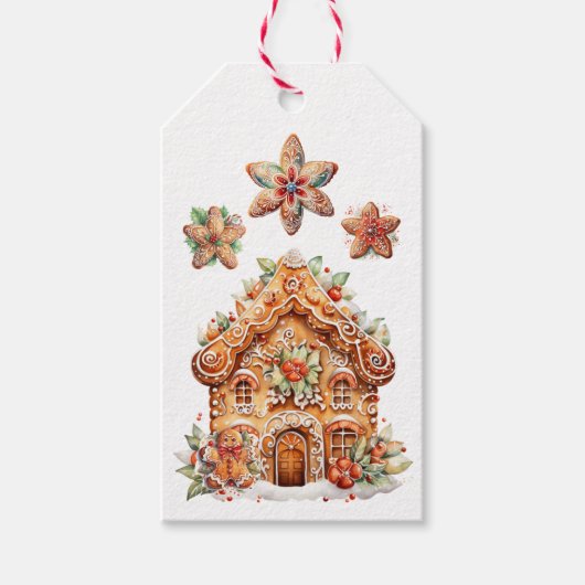 Gingerbread House Gingerbread Family Cadeaulabel (Voorkant)