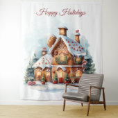 Gingerbread House Holiday Backdrop Wandkleed (In situ)