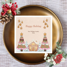 Gingerbread House Holiday Party Brown Servet
