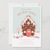 GINGERBREAD HOUSE HOLIDAY PARTY INVITATION (Devant)