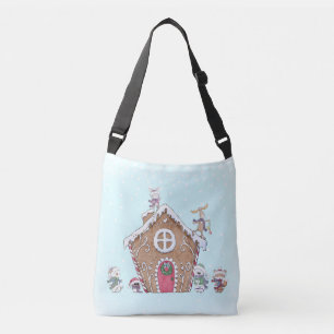 Gingerbread House IJsschaatsen Dier gepersonalisee Crossbody Tas