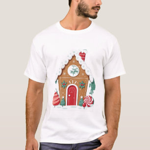Gingerbread House in het Christmas Wonderland T-shirt