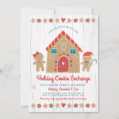 Gingerbread House Kerst Cookie Exchange Rustiek Kaart (Voorkant)