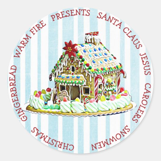 Gingerbread House Kerst  Sticker (Voorkant)