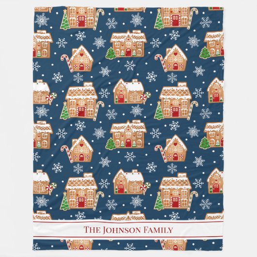 Gingerbread House Kerstmis Fleece Deken (Voorkant)