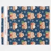 Gingerbread House Kerstmis Fleece Deken (Voorkant (Horizontaal))