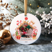 Gingerbread House Kerstmis Foto Keramisch Ornament