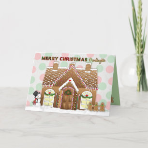 Gingerbread House Kerstmis - kleindochter Feestdagen Kaart