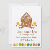 Gingerbread House Kleurrijk Kerst Snoep Kaart (Achterkant)