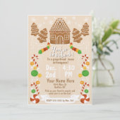 Gingerbread House Kleurrijk Kerst Snoep Kaart (Staand voorkant)