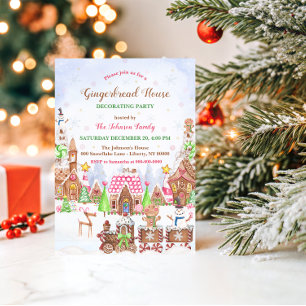 Gingerbread House Koekje Versieren Feestje Kaart